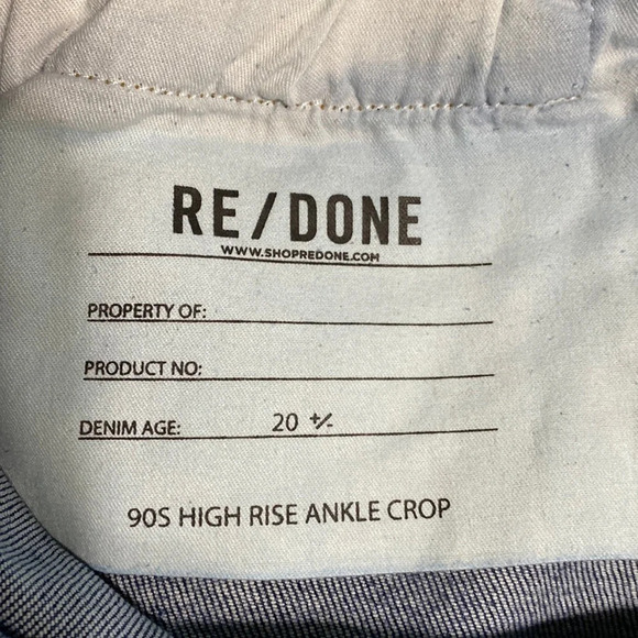 Re/Done 90's High Rise Dusk Destroy Ankle Crop Jeans Distressed Size 27 - Picture 11 of 13